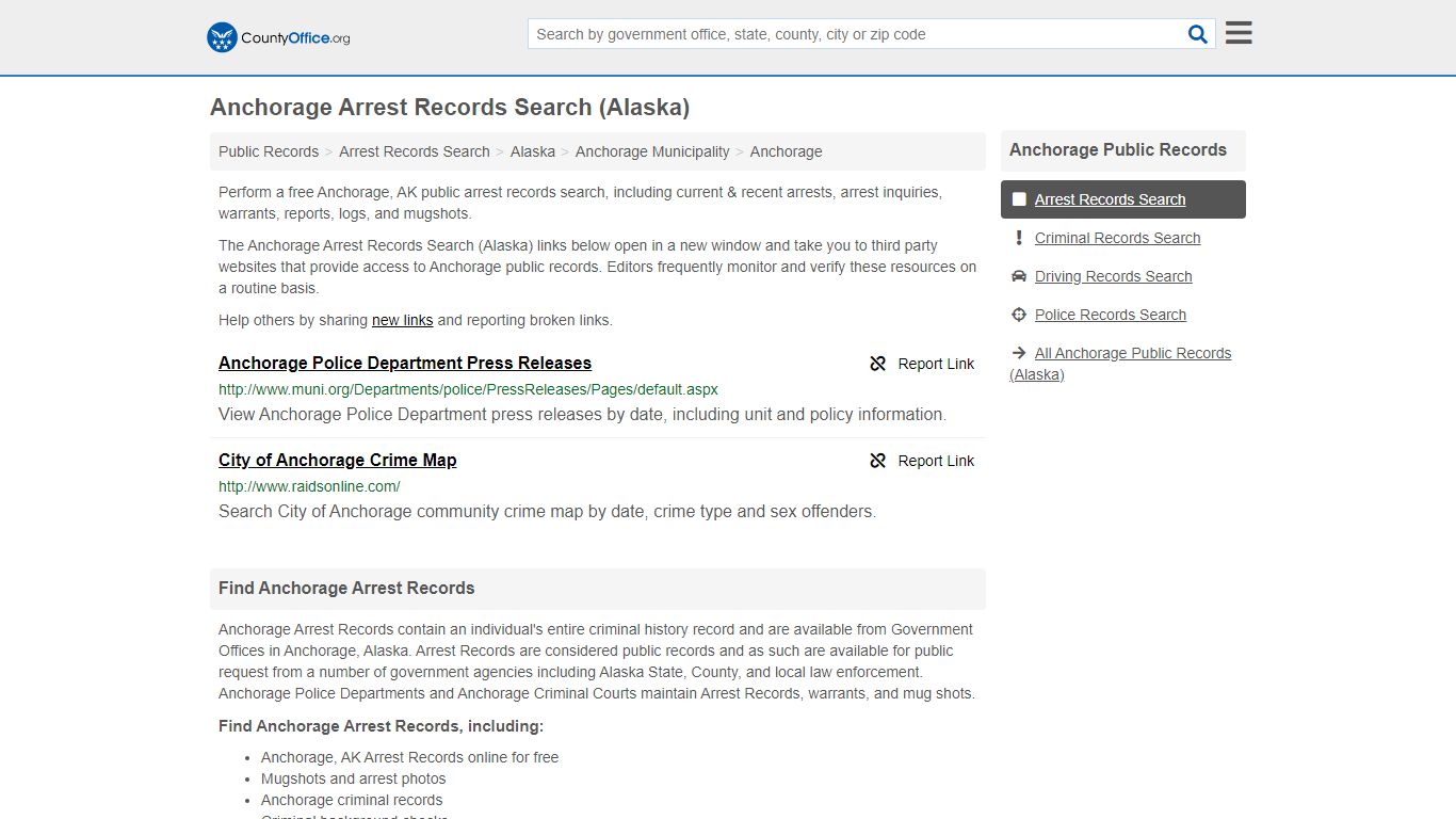 Arrest Records Search - Anchorage, AK (Arrests & Mugshots)