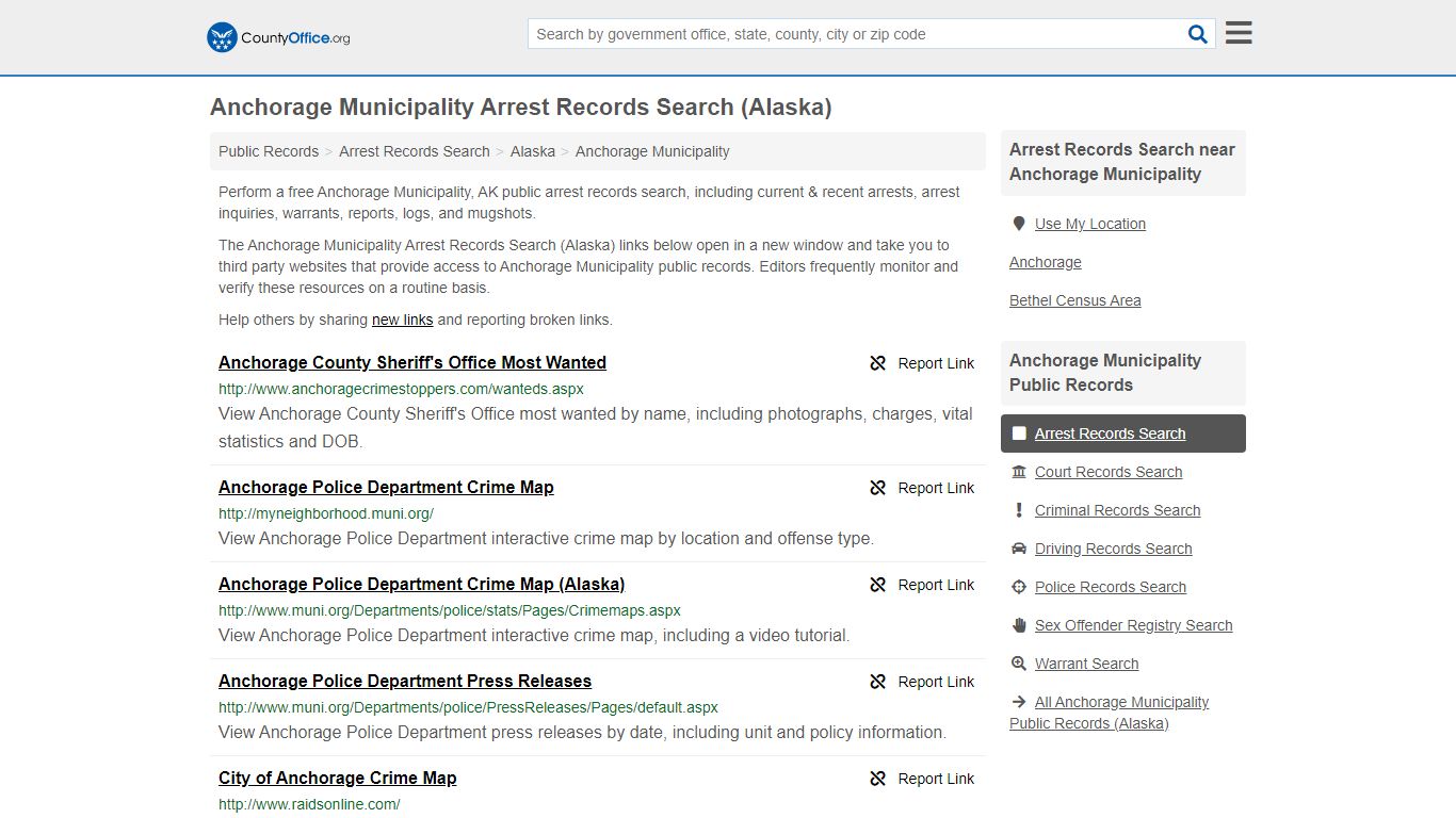 Arrest Records Search - Anchorage Municipality, AK ...